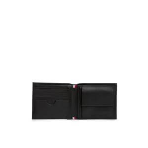 Tommy Hilfiger Enamel Flag Black Leather Bifold Wallet